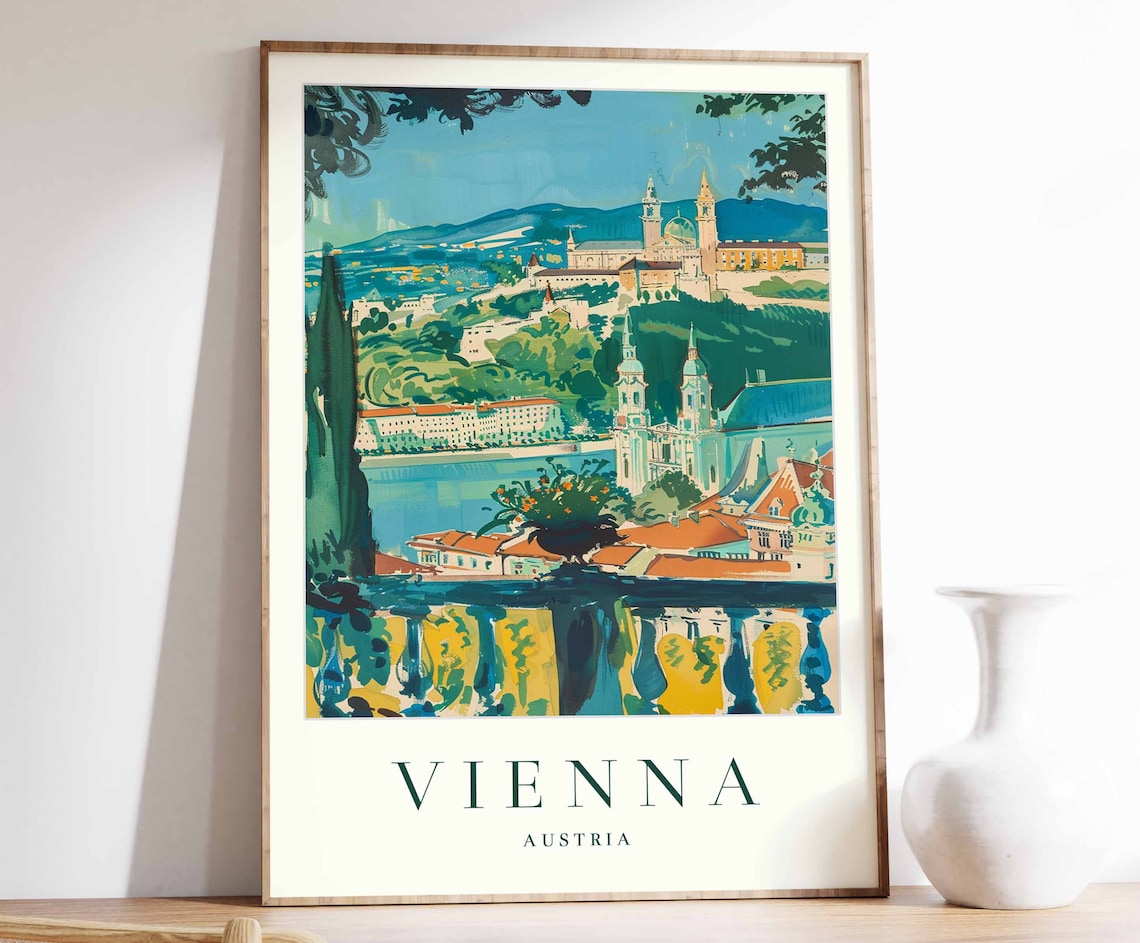 Vienna Travel Poster, Austria Wall Art Print