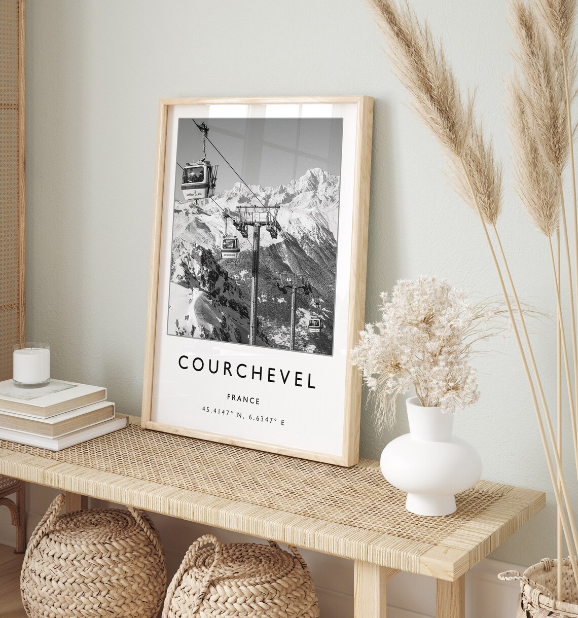 Courchevel France Skiing Travel Poster, France Print - Image 2