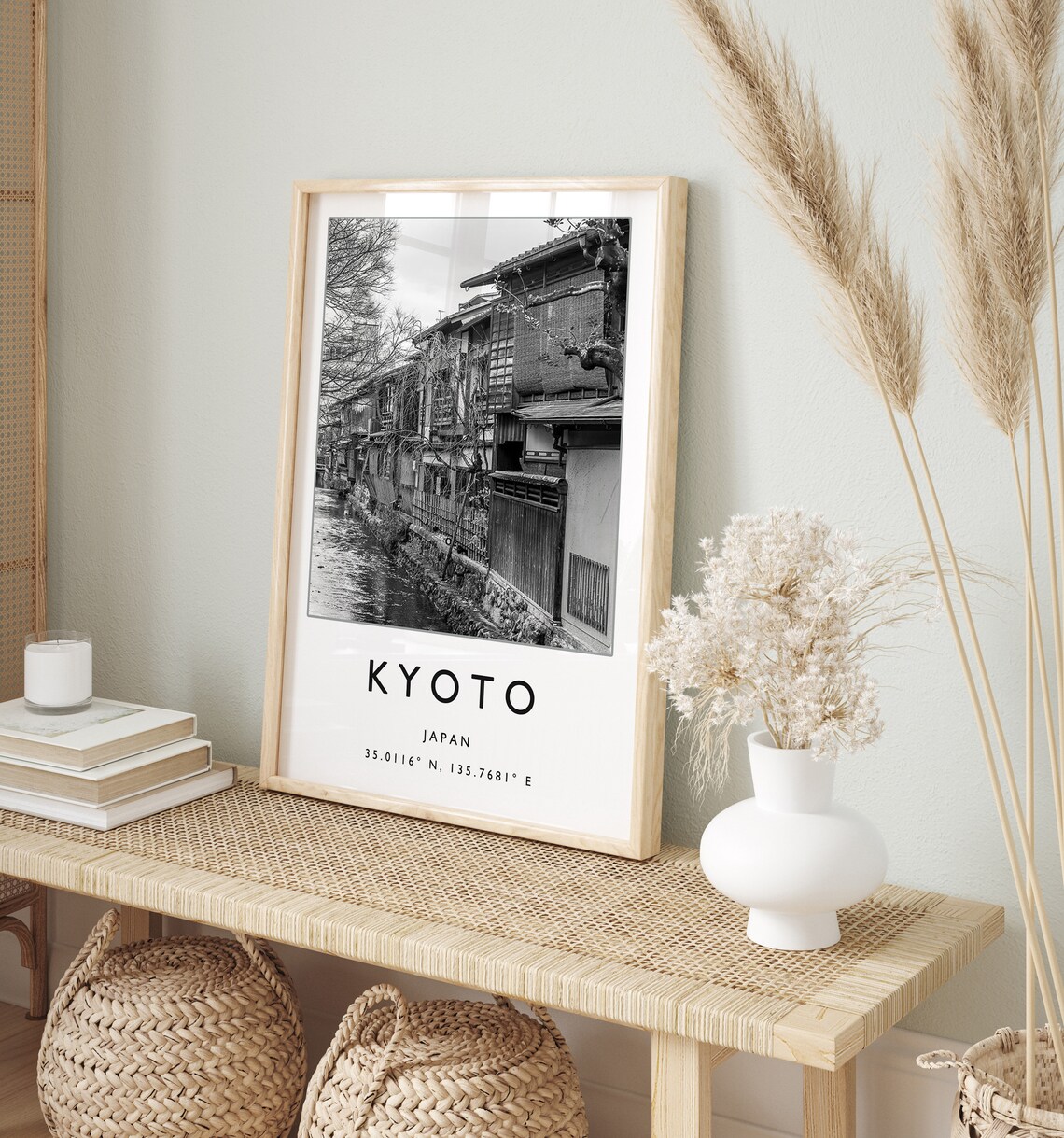 Kyoto Travel Poster, Black and White Japan Travel Art - Image 2