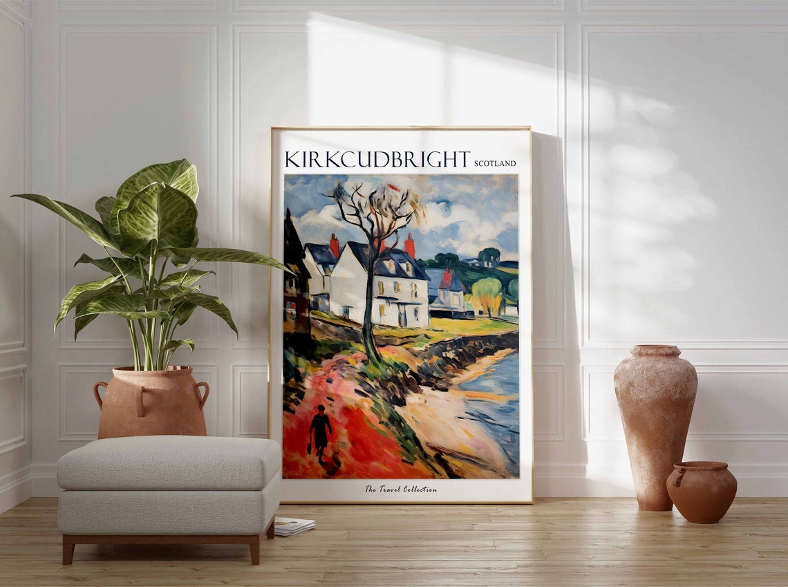 Kirkcudbright Scotland Coastal Cottages Seaside Walk Art Poster - Image 2