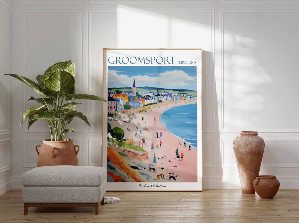 Groomsport Poster Groomsport Travel Print Northern Ireland Travel Poster Irish Decor Tropical Decor Sea Print Groomsport Travel Poster - Image 2