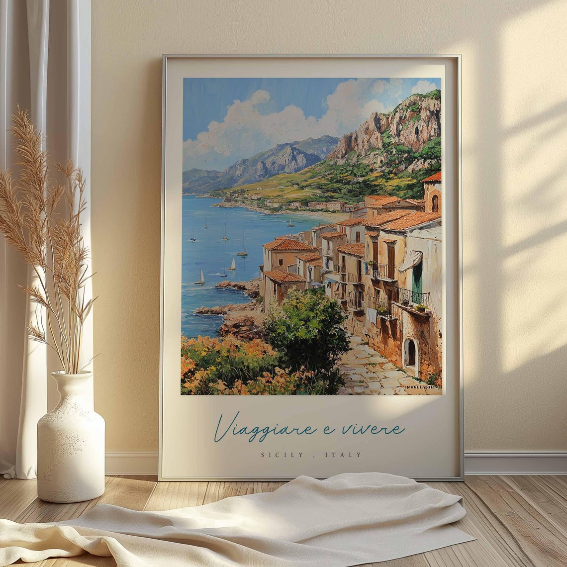 Sicily Poster Italian Travel Print Sicily Travel Art Sicily Wall Art Italy Art Italy Travel Decor Italian Travel Gift - Image 2