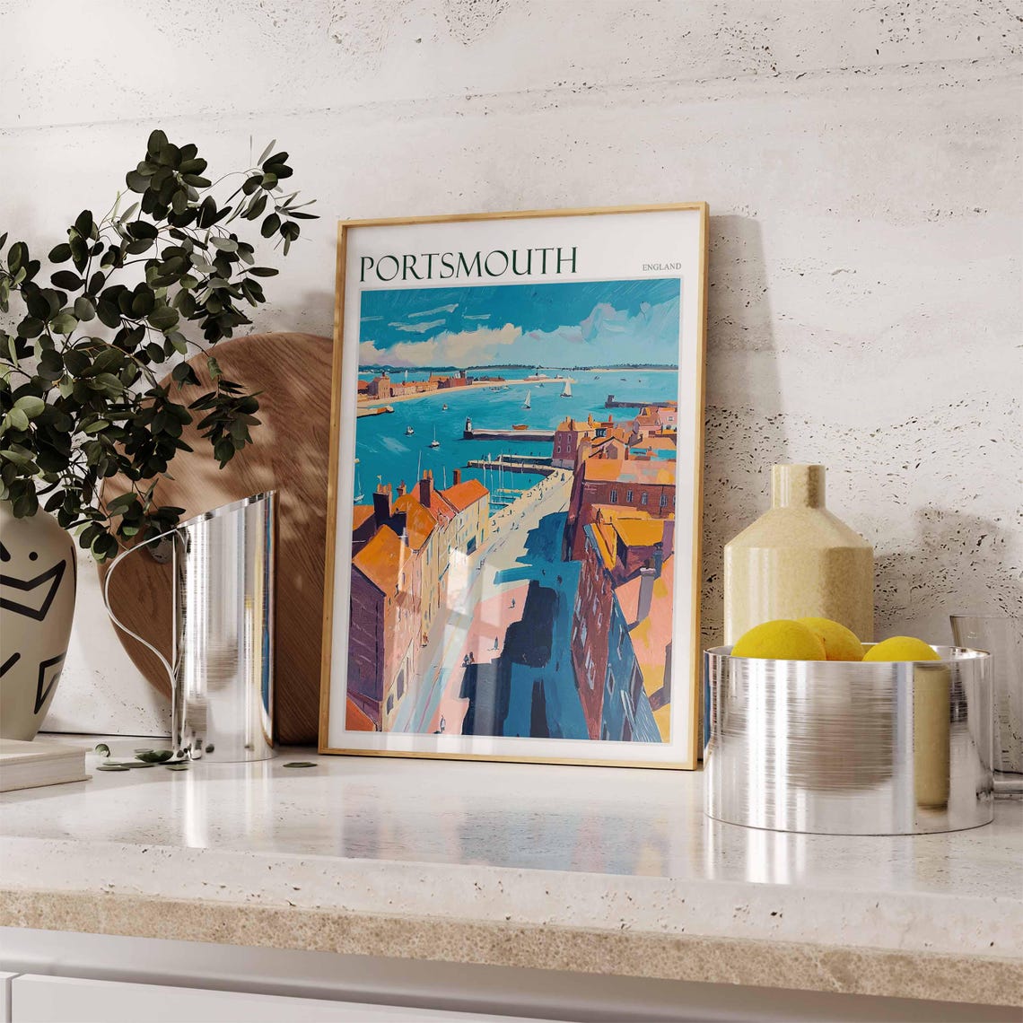 Portsmouth Poster Uk Travel Poster Coastal Wall Art British Decor Uk Home Decor Portsmouth Wall Art Portsmouth Travel Print Uk Print - Image 3