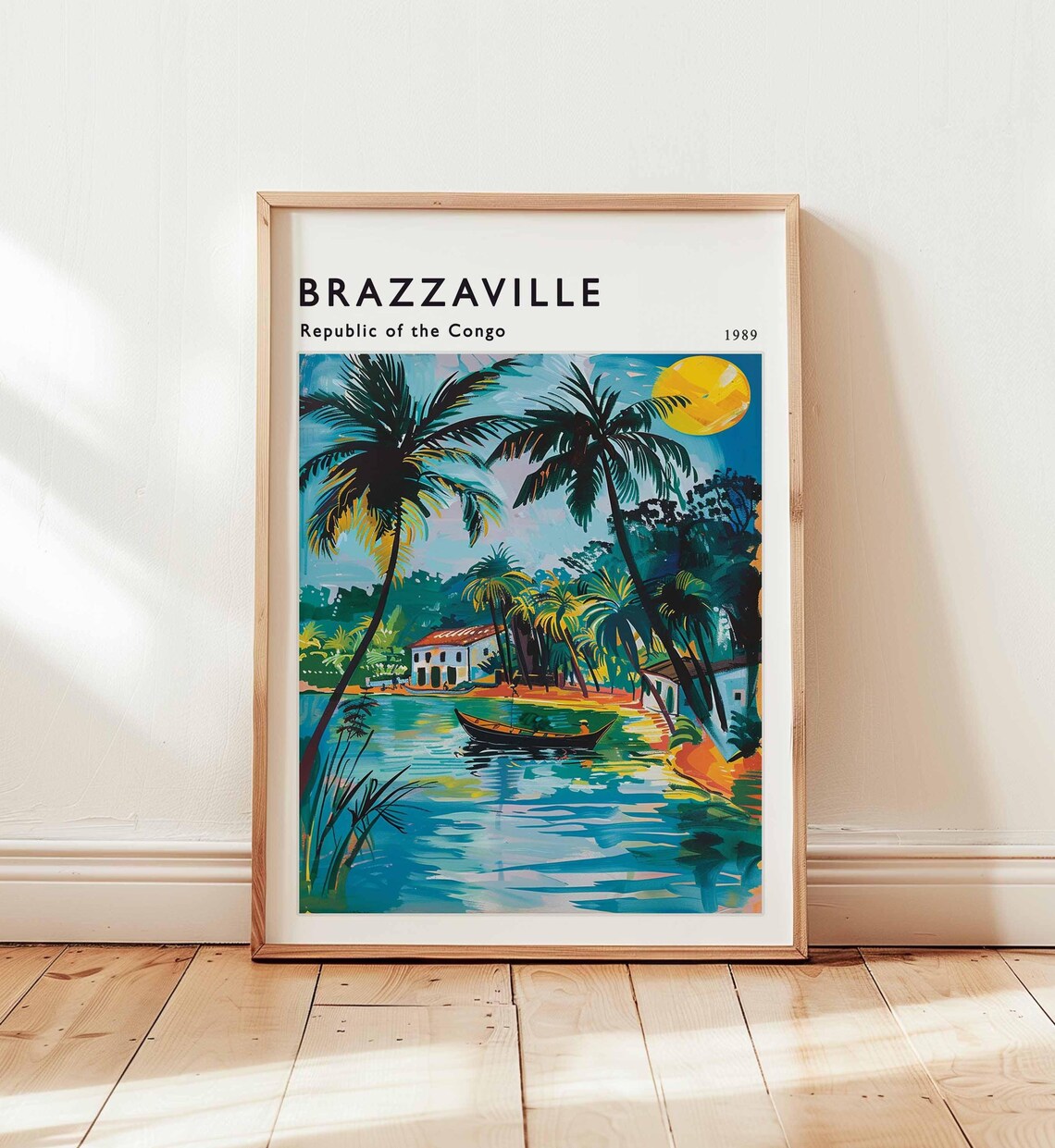 Brazzaville Poster Congo River Cityscape Travel Print