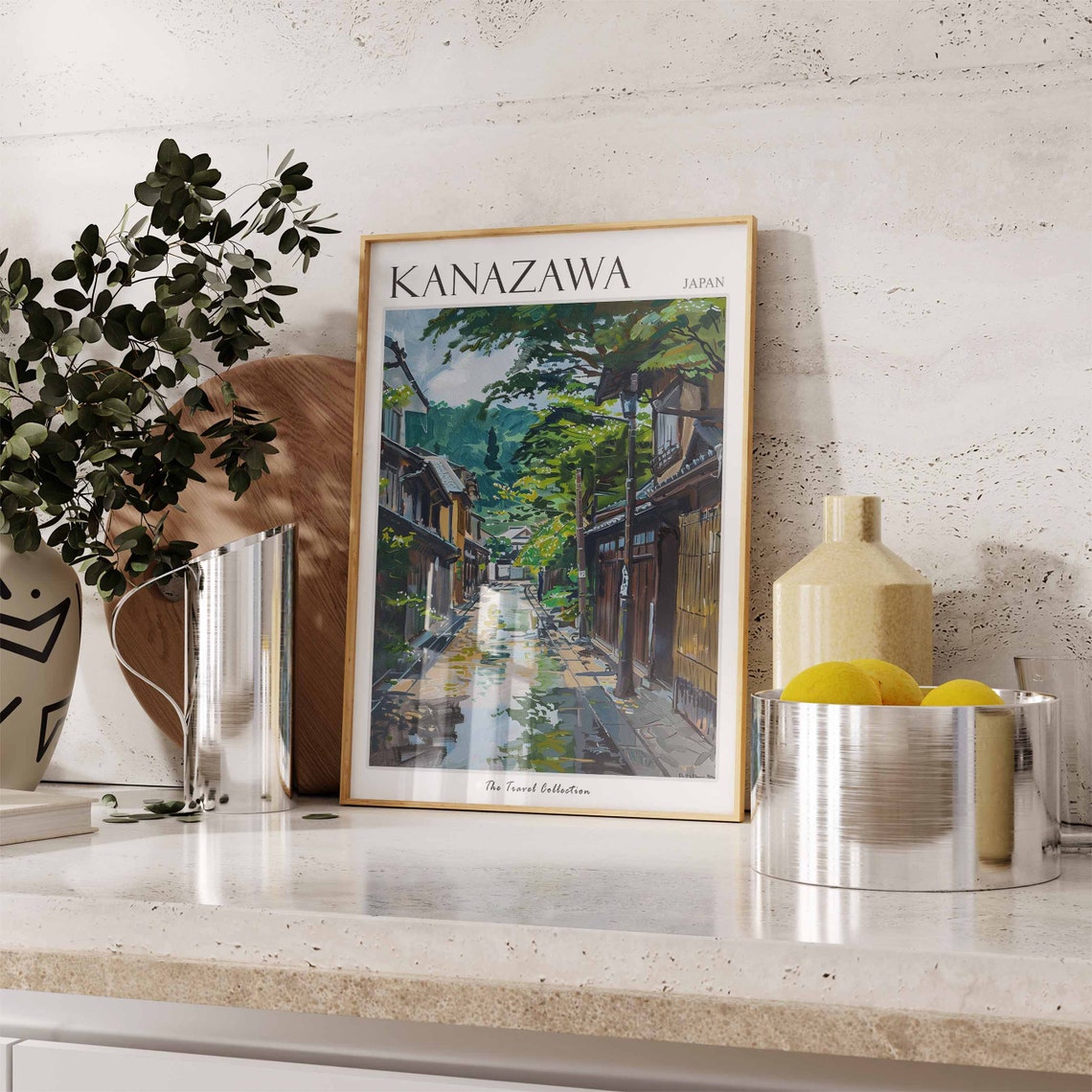 Kanazawa Poster Japan Travel Print Japanese Decor Asia Travel Poster Asian Wall Art City Print Kanazawa Gift Kanazawa Travel Poster - Image 2