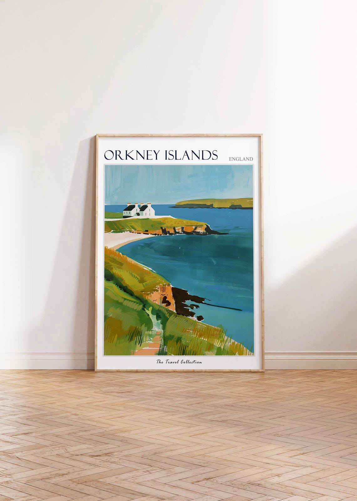 Orkney Islands White House Blue Bay Headland Scene Travel Poster - Image 2