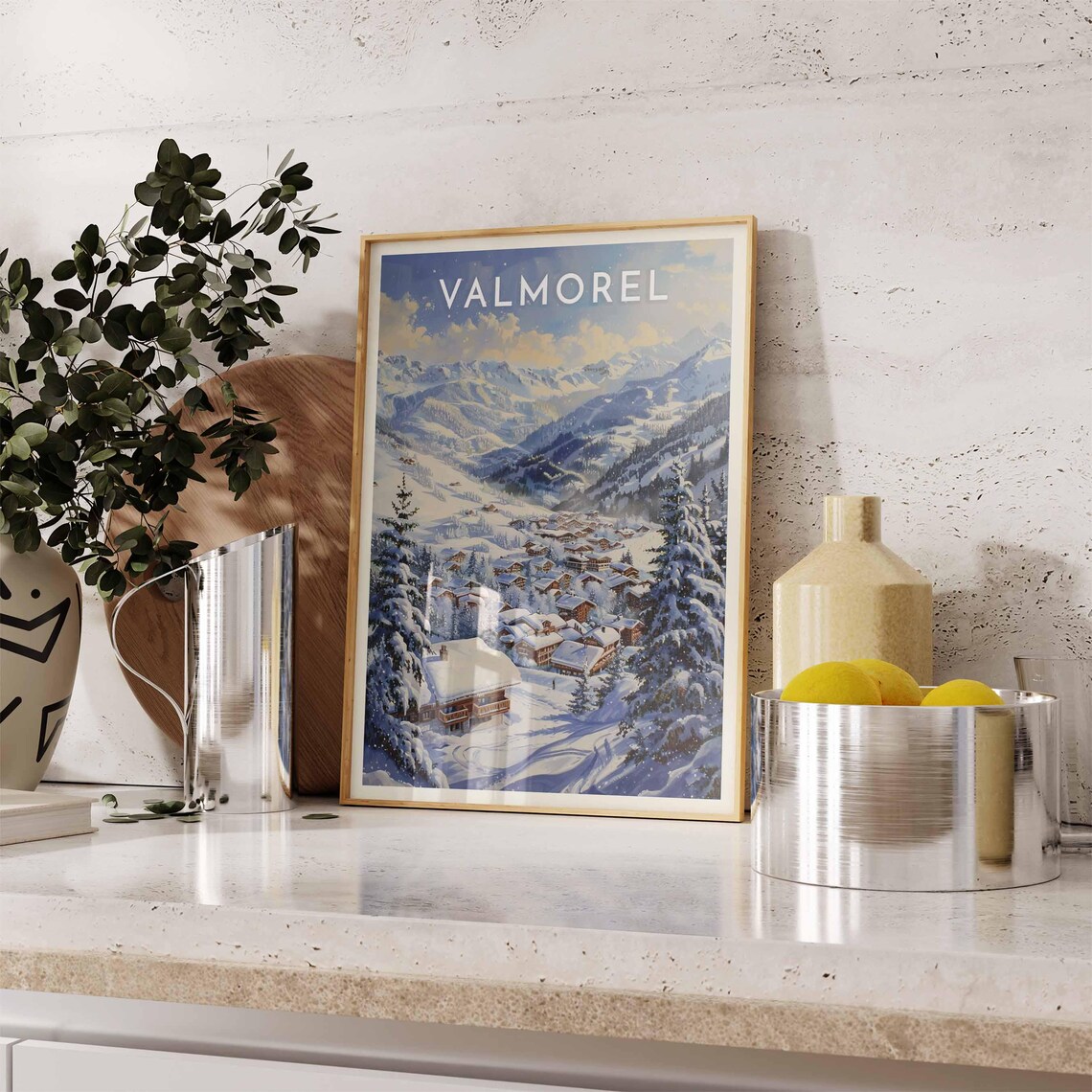 Skiing Travel Poster Valmorel Ski Print France Travel Print Skiing Art Skiing Print Winter Sport Art Ski Gift - Image 2