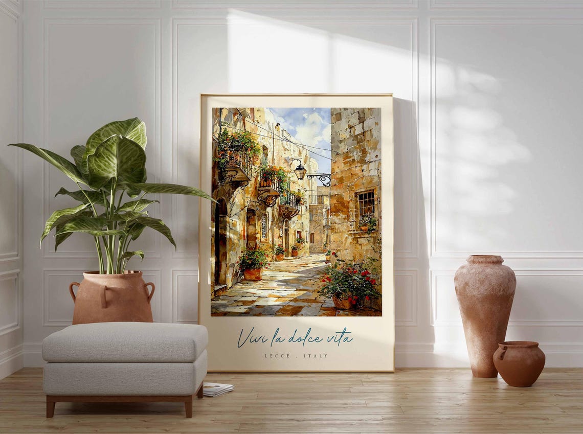 Lecce Poster Italian Travel Print Lecce Travel Art Lecce Wall Art Italy Art Italy Travel Decor Italian Travel Gift - Image 3