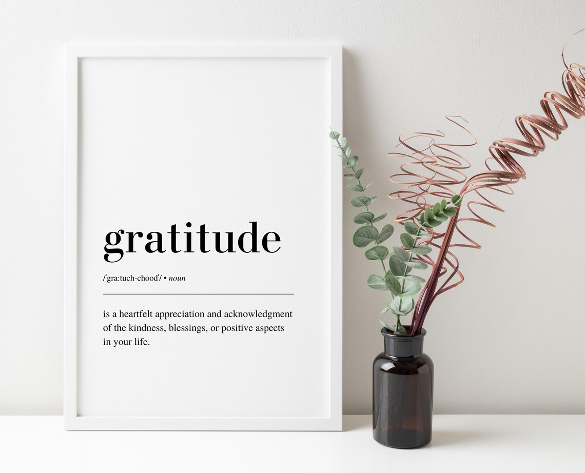 Gratitude Definition Positive Quote Thankful Home Decor Art Poster - Image 5