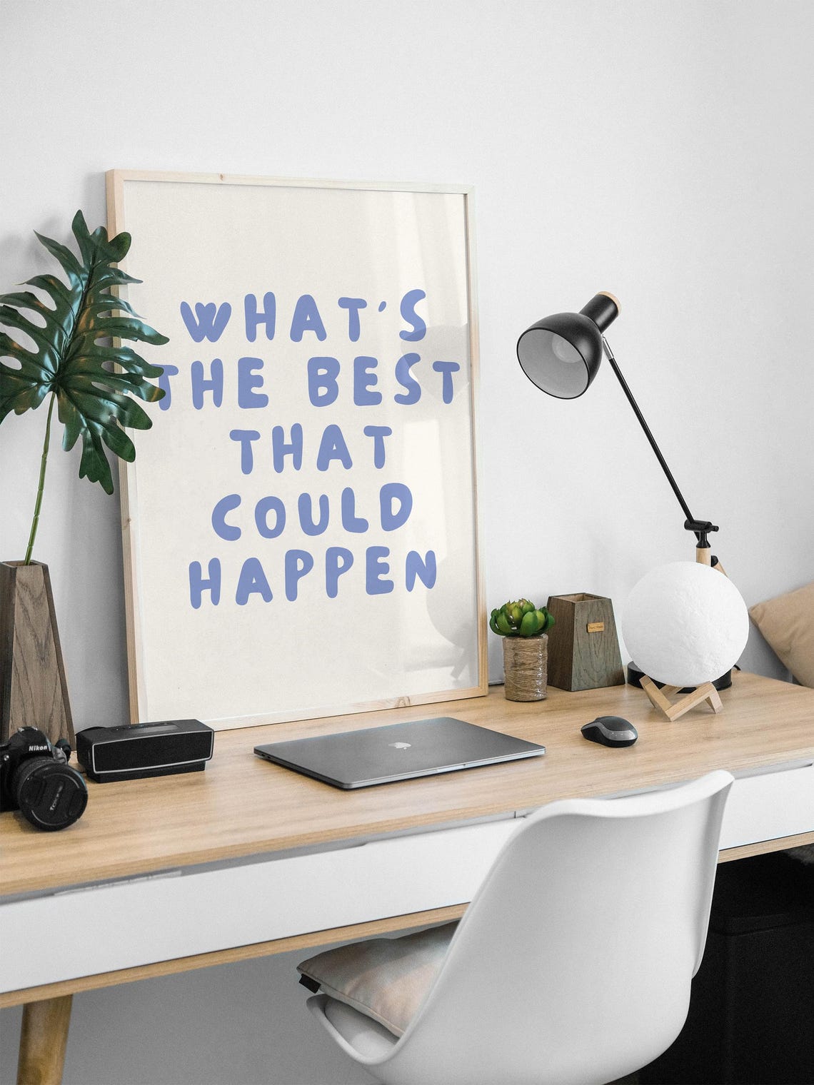 Whats the Best That Could Happen Periwinkle Quote Wall Poster - Image 4