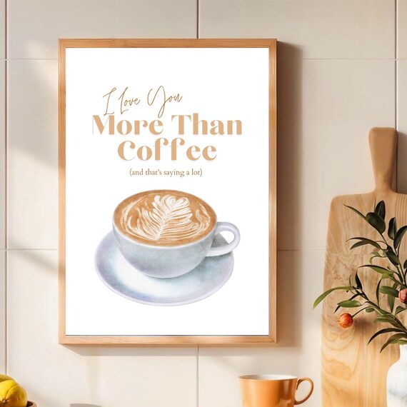 Coffee Love Art Print Romantic Coffee Decor Art