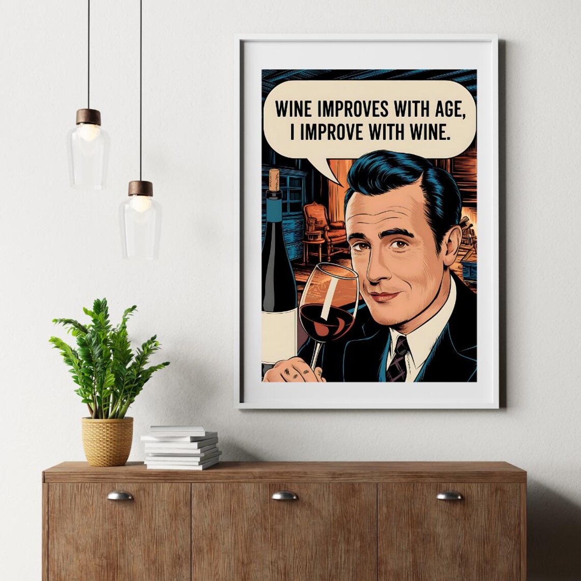 Wine Poster, Funny Kitchen Wall Art Print - Image 2