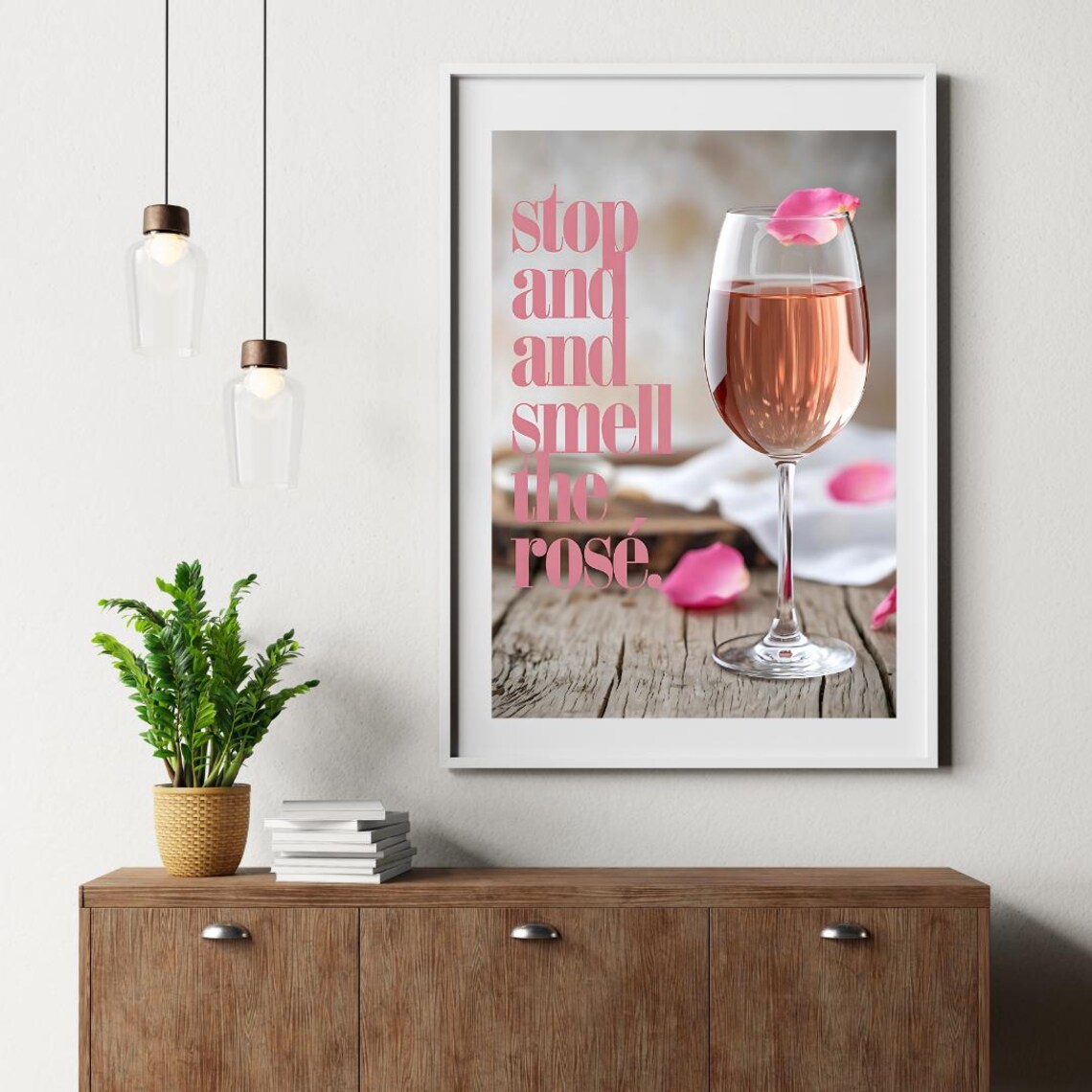 Rose Poster Art, Modern Wine Saying - Image 5