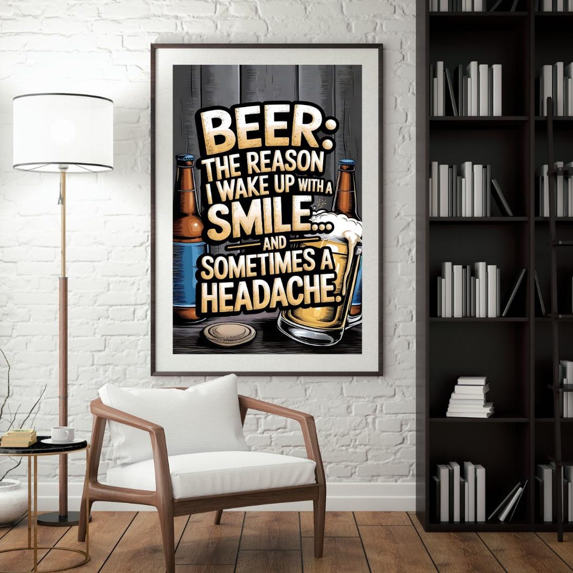 Beer Decor Beer Poster Beer Humor Beer Print Beer Prints Beer Wall Art Beer Art Beer Lovers Beer Gift Bar Owner Beer Joke - Image 4
