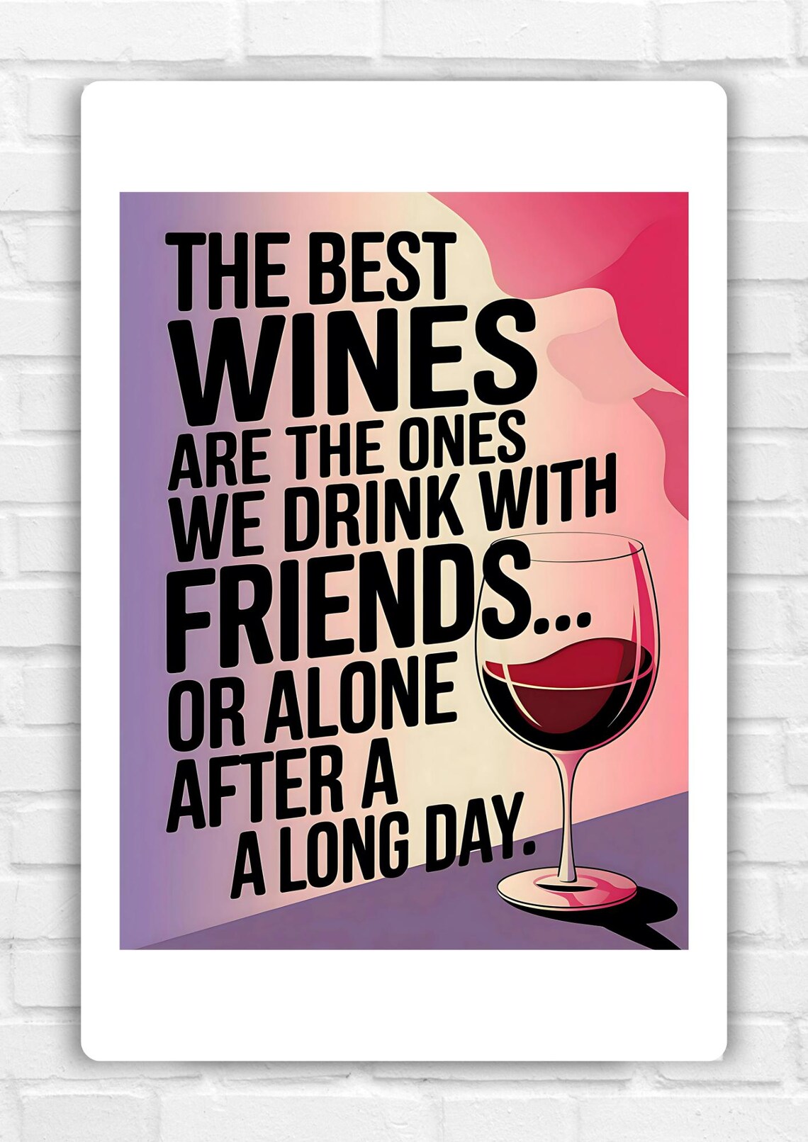 Wine Print, Modern Wine Poster - Image 2