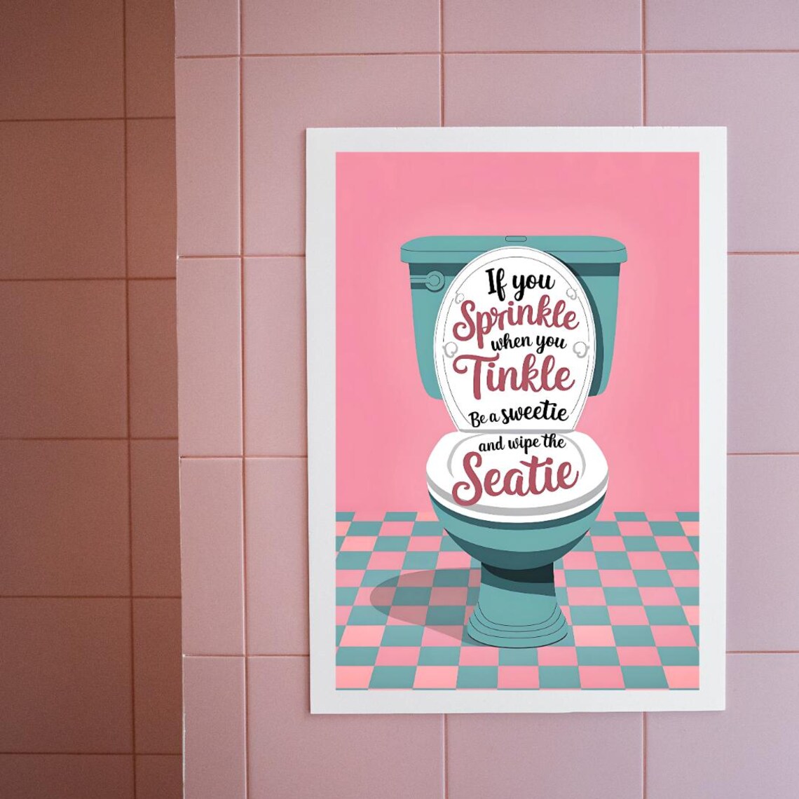 Funny Toilet Bathroom Decor, Typography Art Print - Image 2