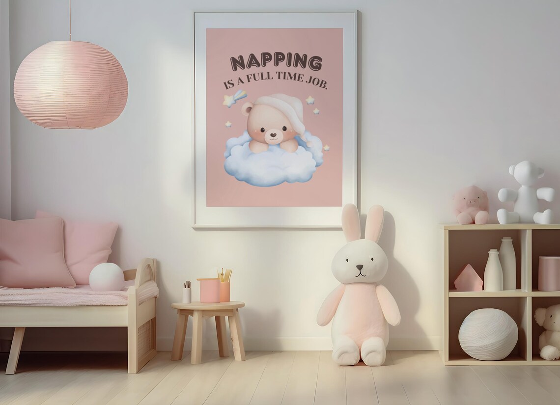 Cute Teddy Bear Nursery Art, New Parent Gift - Image 5