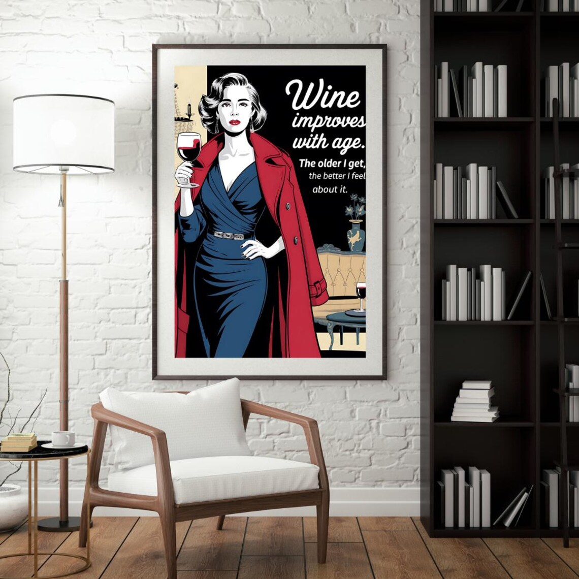 Wine Poster, Funny Wine Quotes Kitchen Art - Image 5