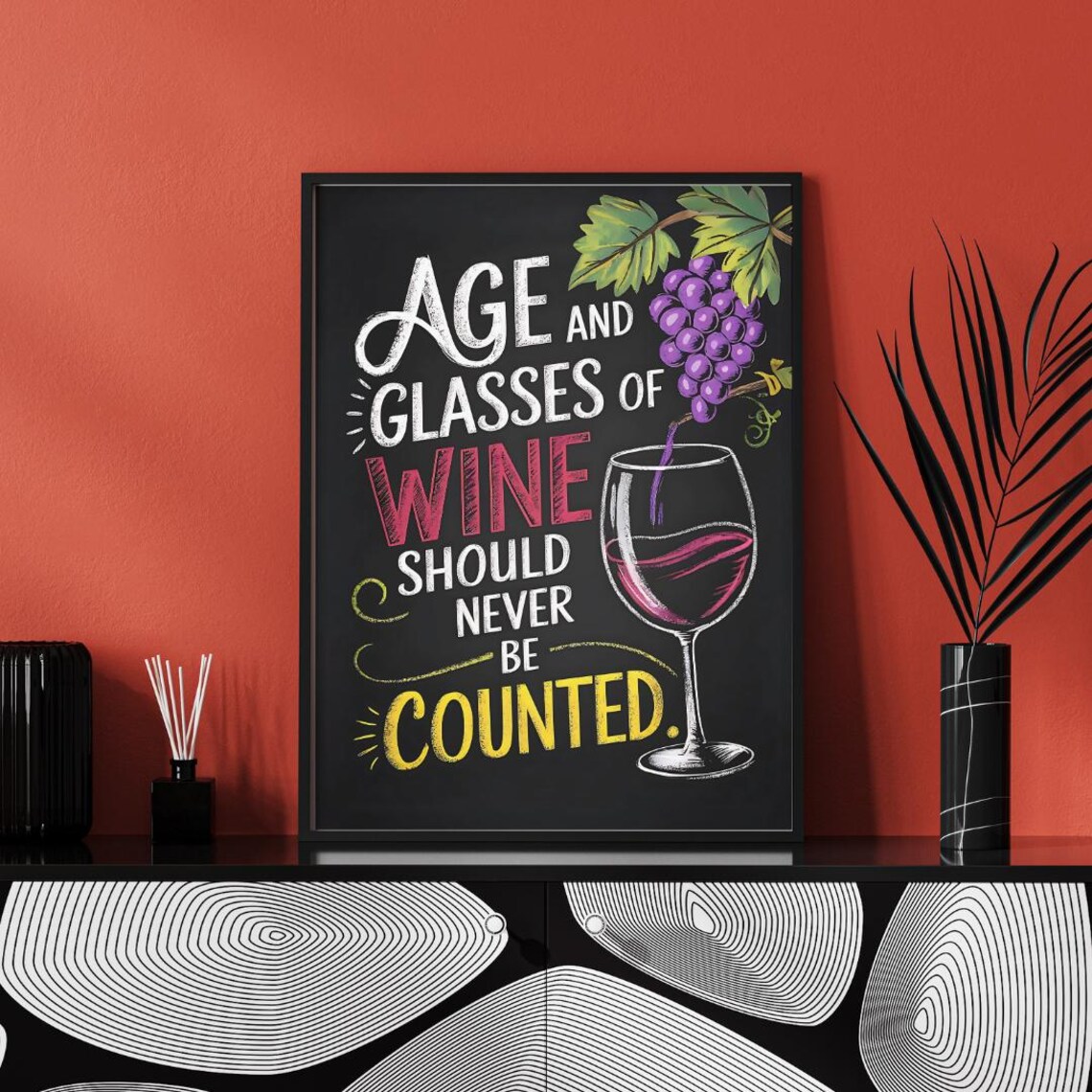 Wine Poster Art, Modern Wine Saying Joke - Image 3