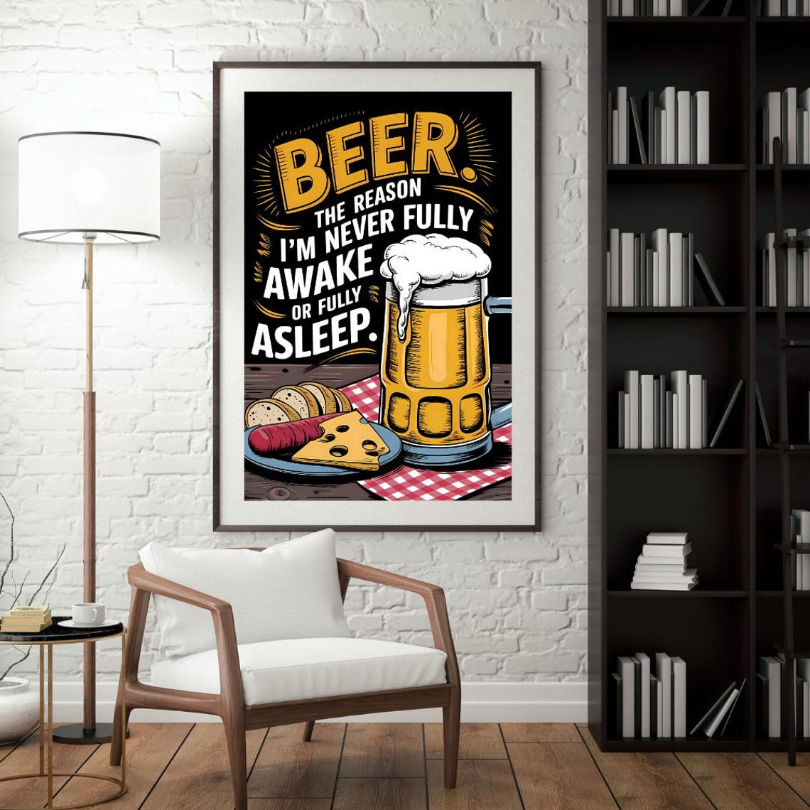 Beer Humor Poster, Beer Lovers Bar Gift - Image 4