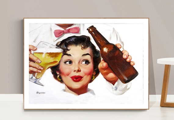 A Cool Beverage Beer Poster Vintage Fooddrink Poster Affiche Boisson Beer Lovers Beverages Print