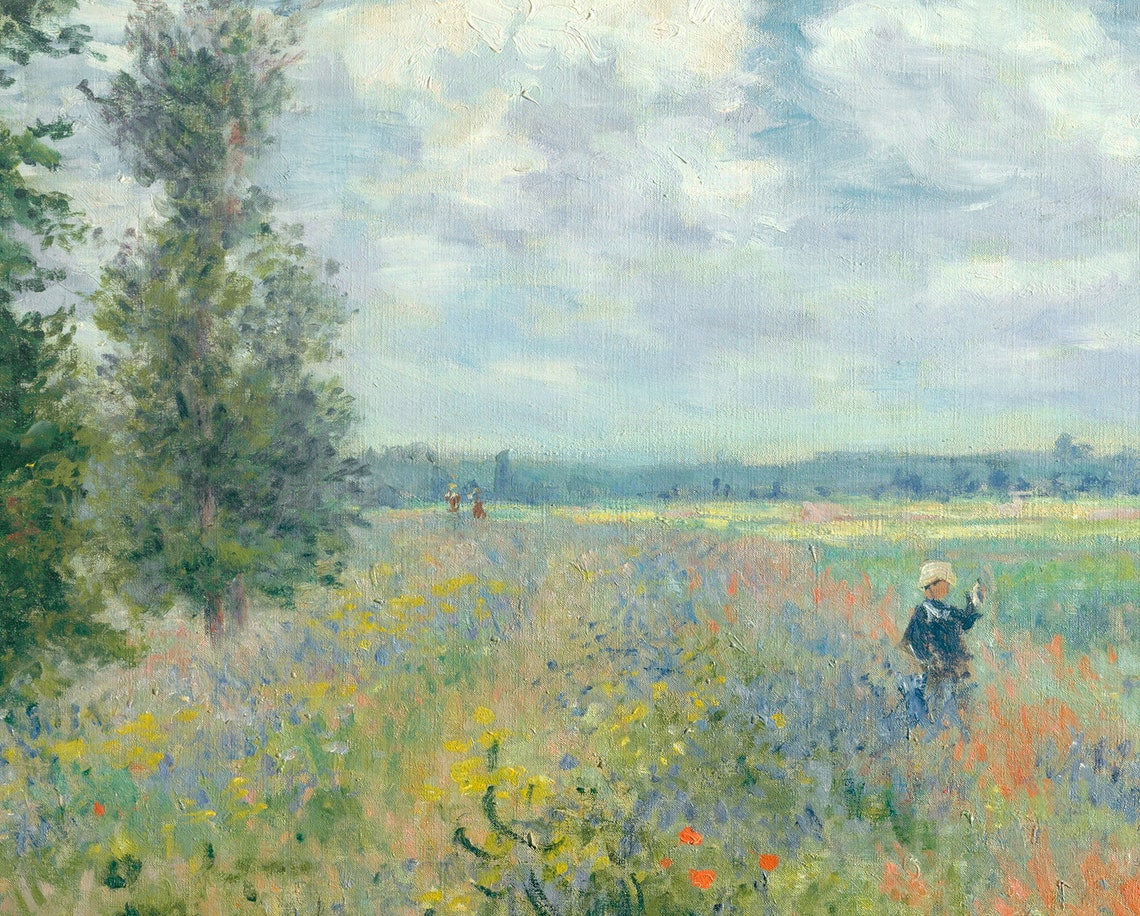 Claude Monet Poppy Field Poplars Impressionist Classic Art Poster - Image 2