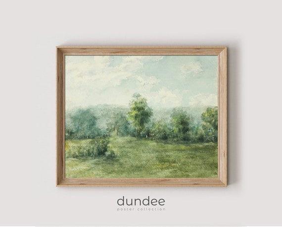Landscape Watercolor Print Farmhouse Decor Wall Art Country Landscape Painting