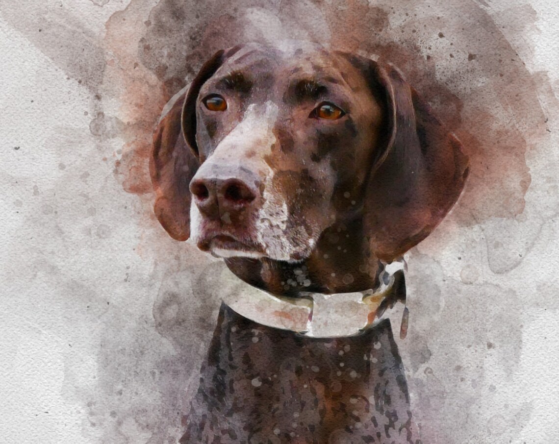 Personalised Pet Portrait Watercolour Art Print, Pet Memorial