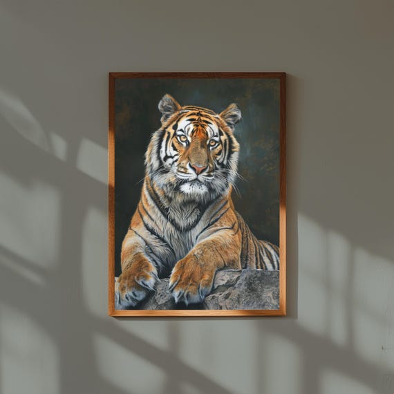 Tiger Illustration Art Print Wildlife Home Decor