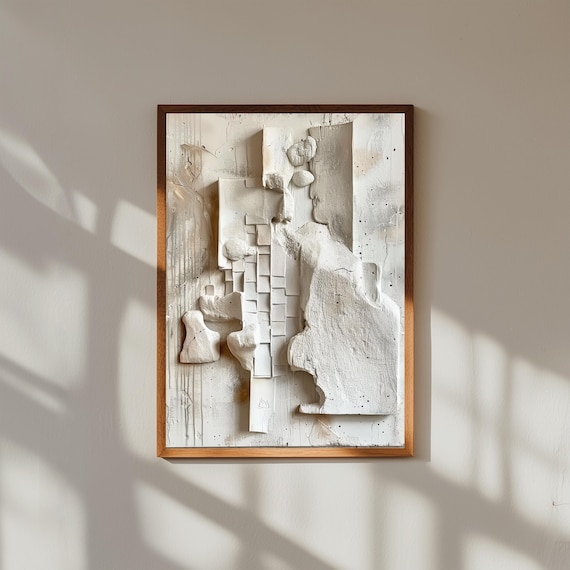 Abstract Relief Wall Art Print 3d Textured Modern Sculpture