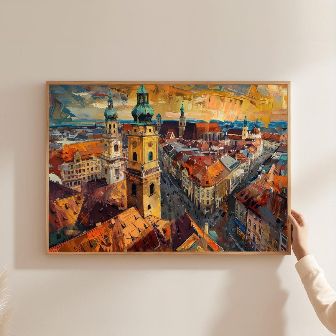 Munich Marienplatz Canvas Print Bavaria Germany Skyline Art