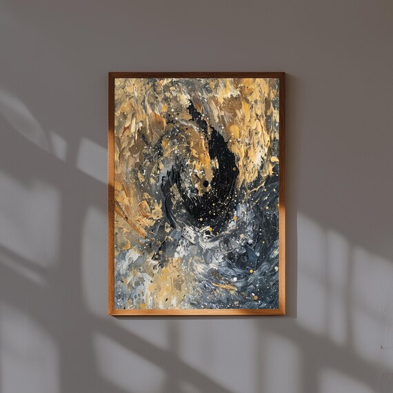 Pollock Inspired Abstract Art Print Bold Expressionist Drip Painting