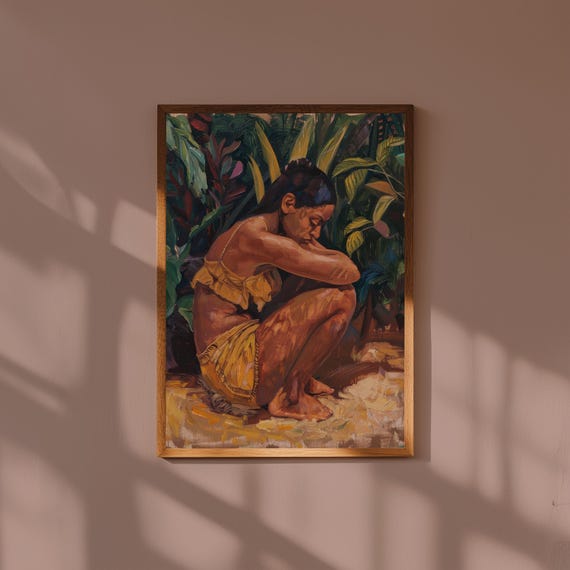 Gauguin Otahi Inspired Print Tahitian Nude Tropical Wall Art