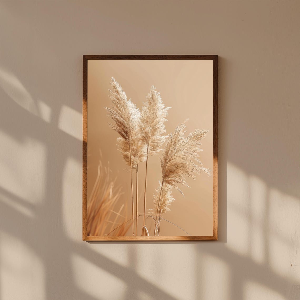 Soft Beige Pampas Grass Botanical Photography Minimal Wall Print