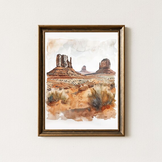 Monument Valley Boho Desert Landscape Art Print
