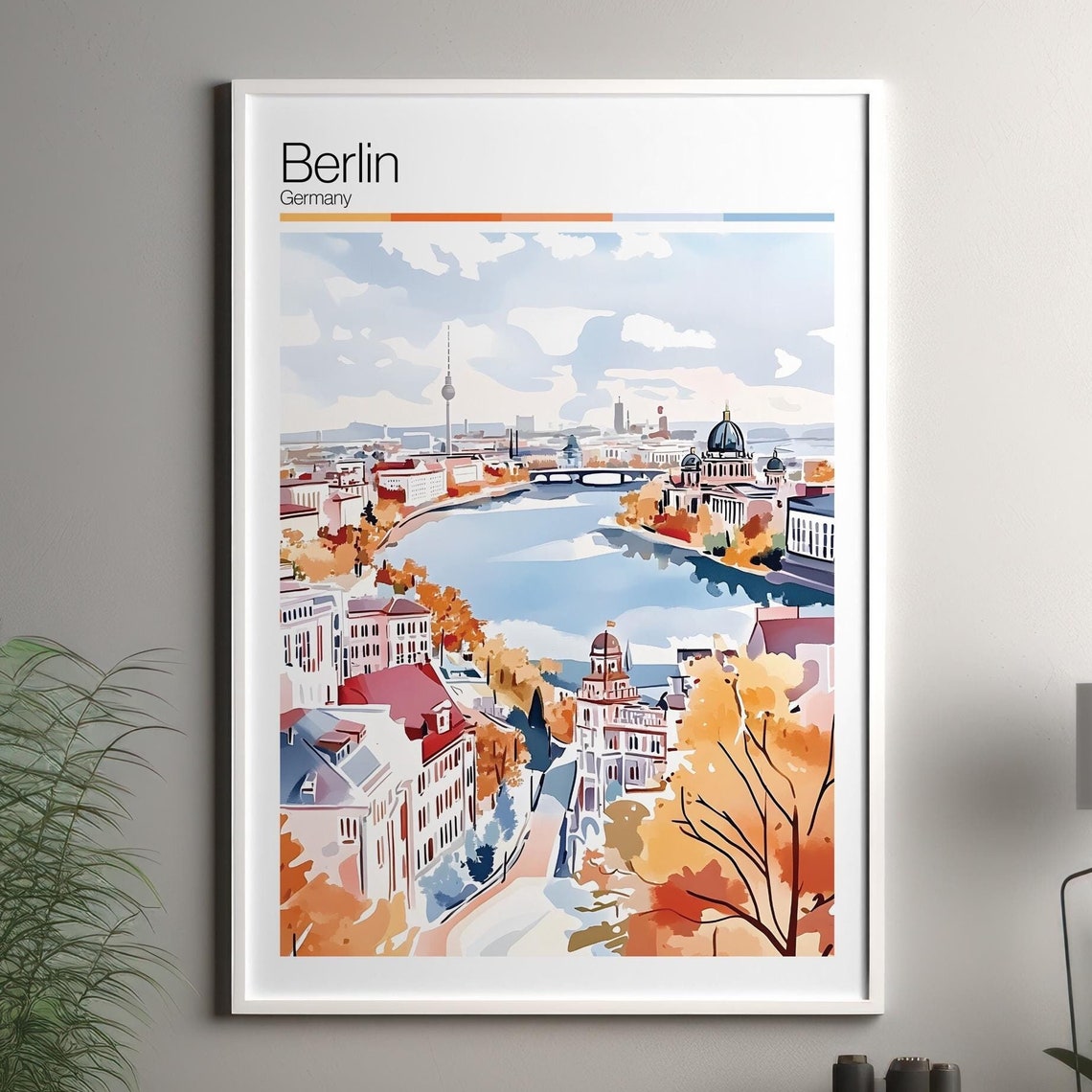 Berlin Poster Travel Print Germany Wall Art Home Decor Cityscape