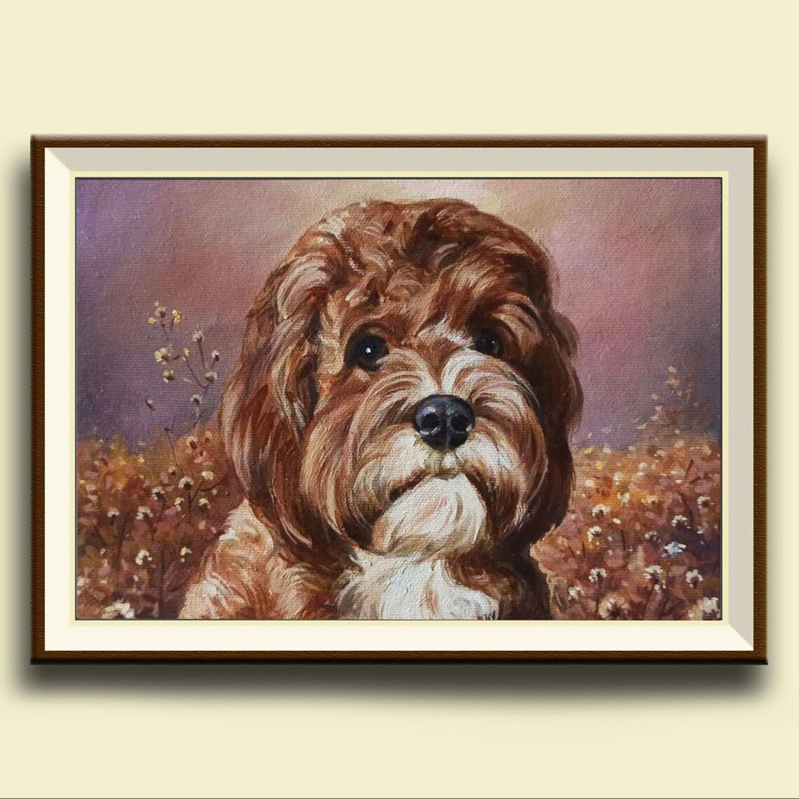 Dog Portrait, Handmade Pet Portrait Oil Art Print - Image 2