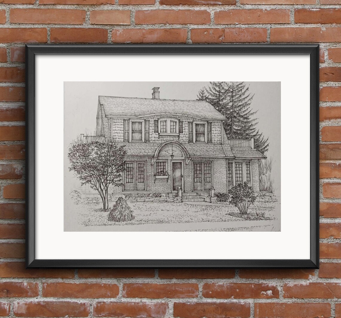 Hand Drawn House Portraits, Personalized Memories