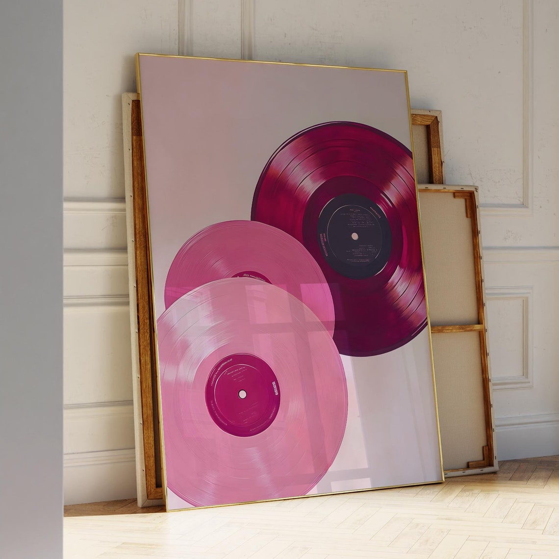Pink Vinyl Record Close Up Retro Maximalist Music Room Wall Poster - Image 7