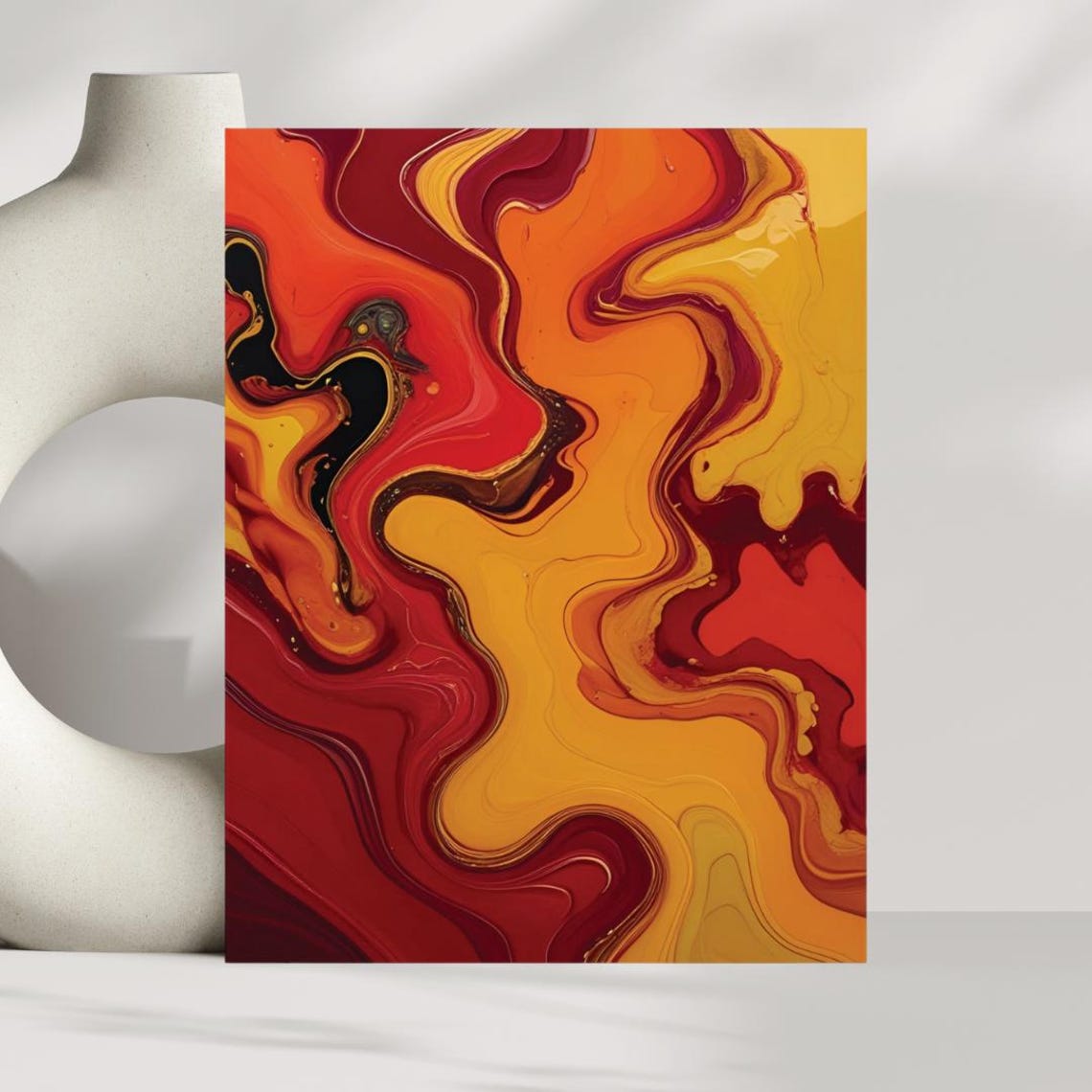 Vibrant Abstract Fall Colors Art Print Gicle Autumn Wall Decor