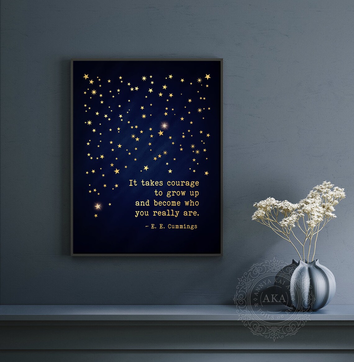 E. E. Cummings Courage Quote, Gold Foil Art Print - Image 5