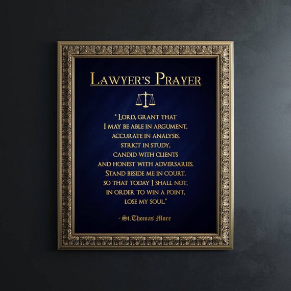 Lawyers Prayer Gold Foil Art Print by Sir Thomas More