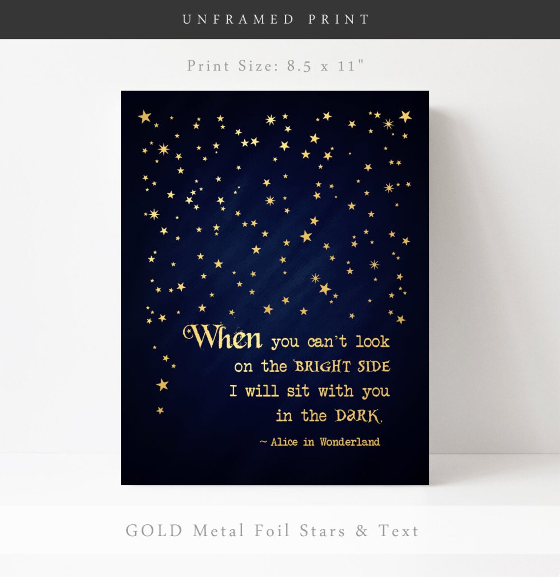 Alice In Wonderland Quote Art Print, Book Lovers - Image 3