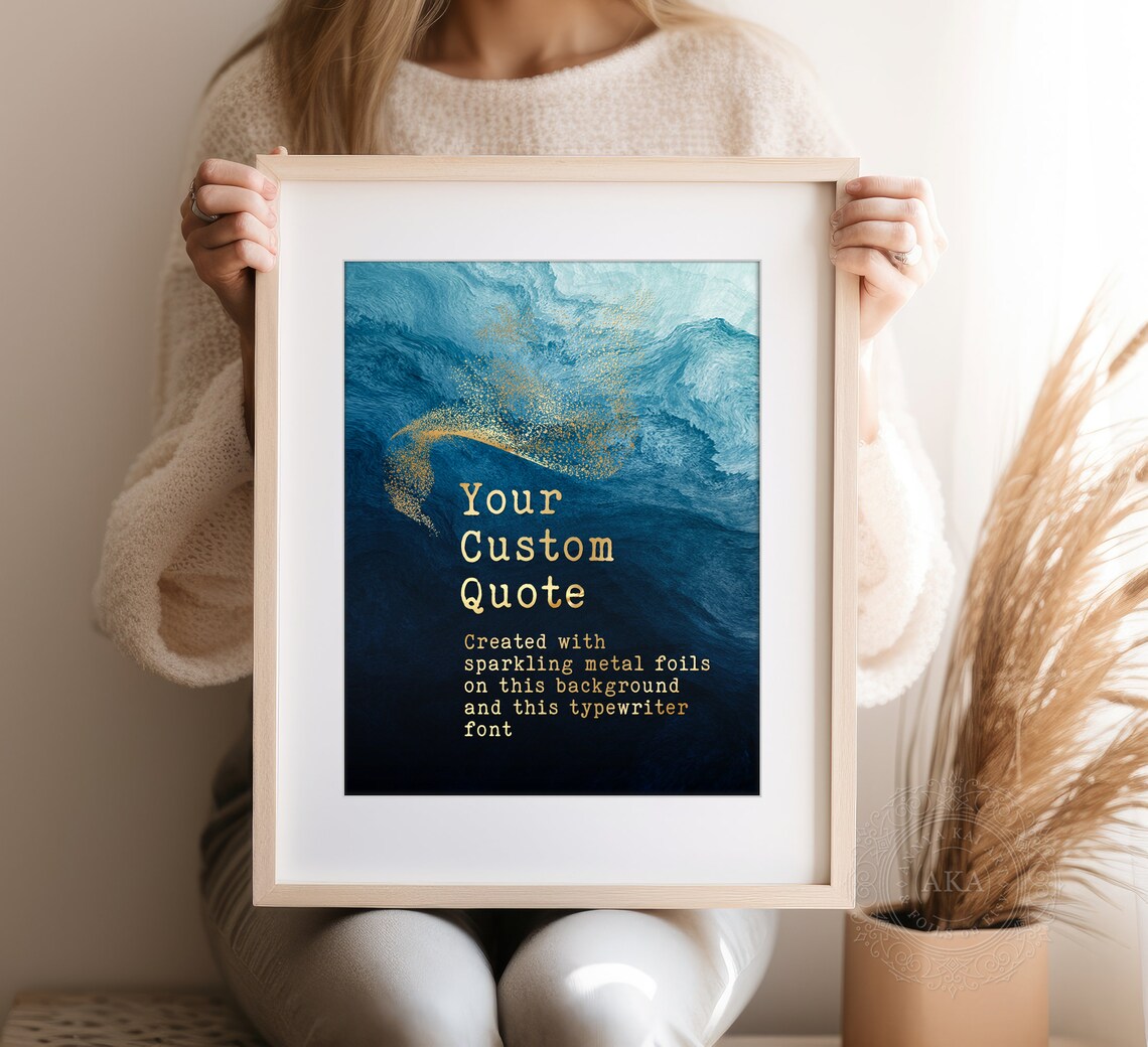 Custom Quote Gold Foil Art Print, Personalized Text - Image 5
