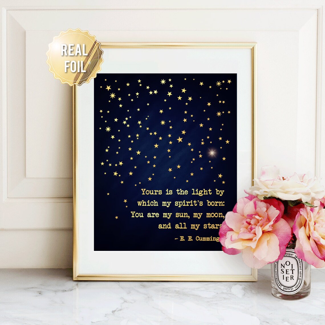 E E Cummings Quote Art Print, Sun Moon and Stars - Image 5