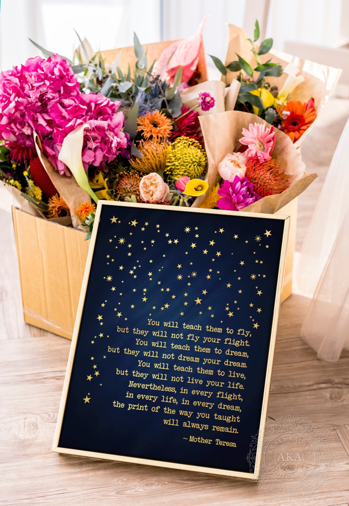 Mother Teresa Quote Art Print, Gold Lettering - Image 5