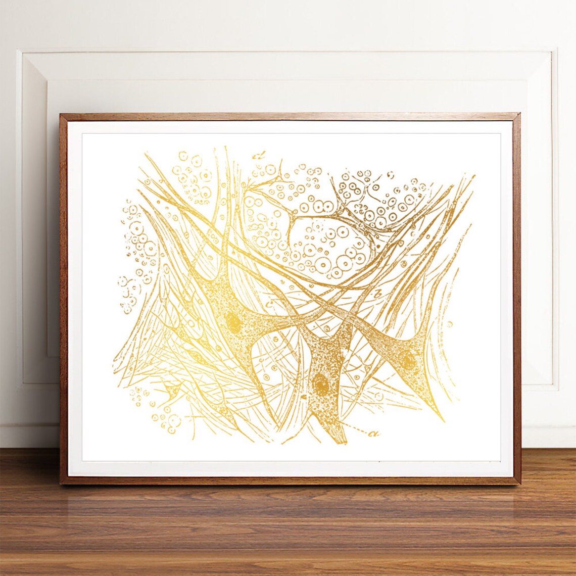 Neuroscience Brain Gray Matter Gold Foil Art Print - Image 3