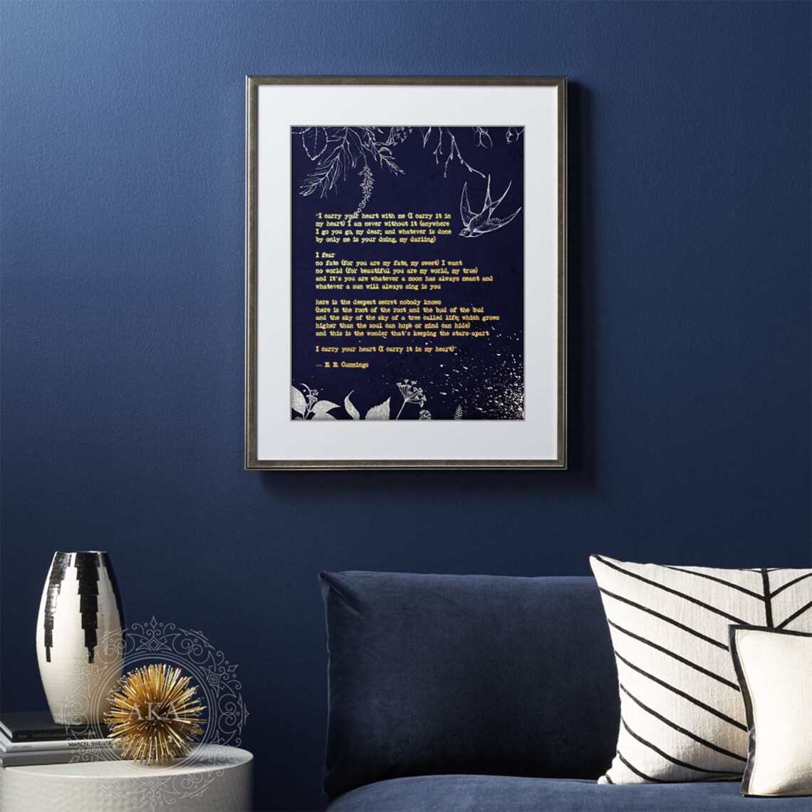 E. E. Cummings I Carry Your Heart Romantic Art Print - Image 4