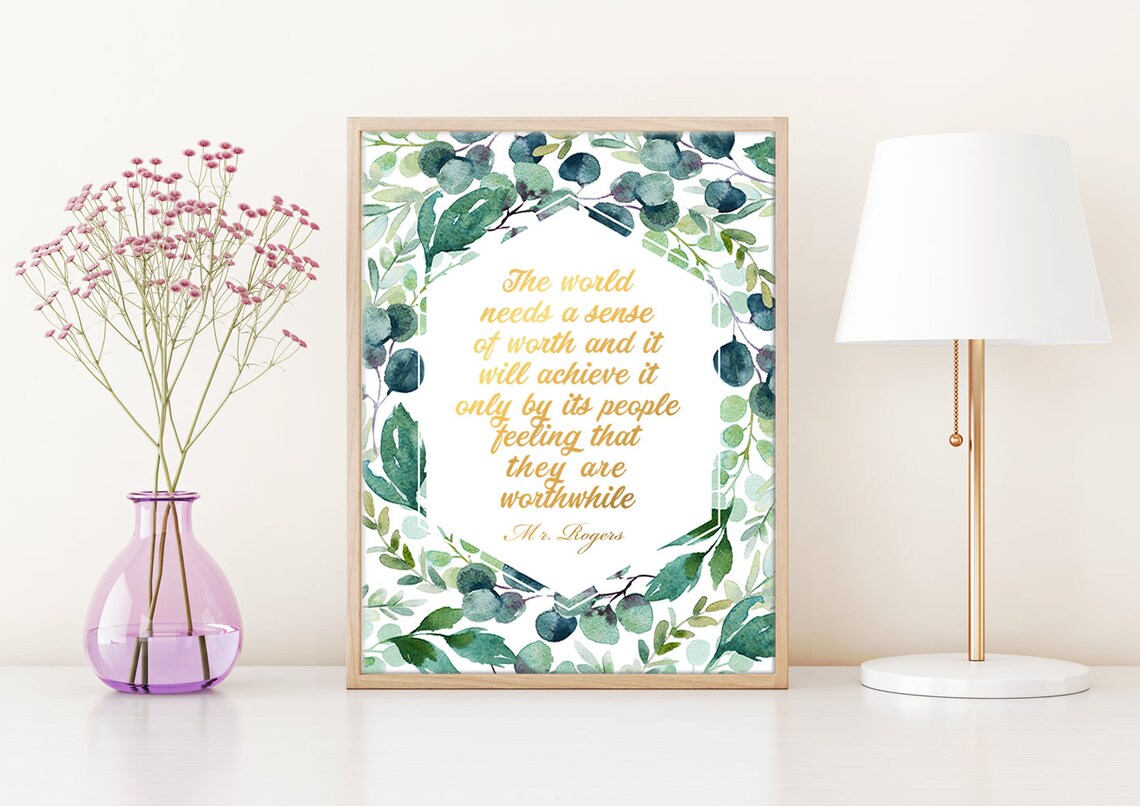 Mr. Rogers-Inspired Floral Typography Art Print - Image 2