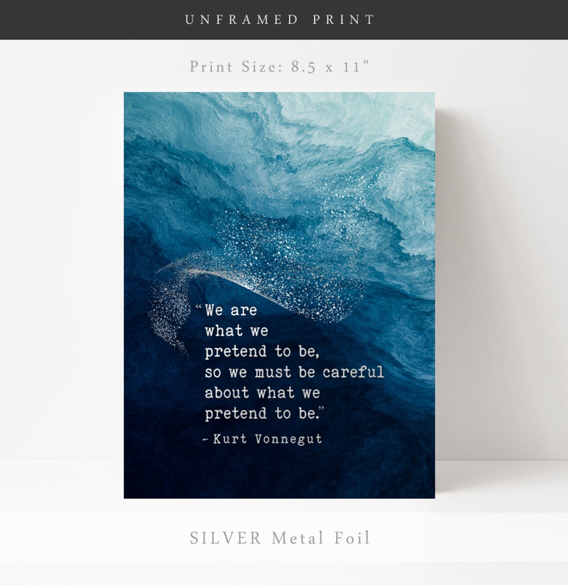 Kurt Vonnegut Gold Text Literary Wall Art Print - Image 2